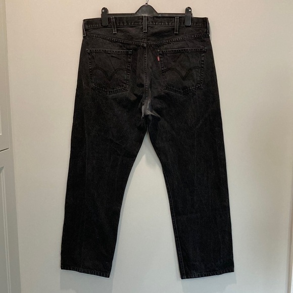 LEVI'S 501 Black Relax Straight Leg Fit Jeans 40 - Picture 3 of 12